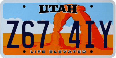 UT license plate Z674IY