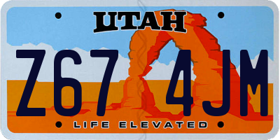 UT license plate Z674JM