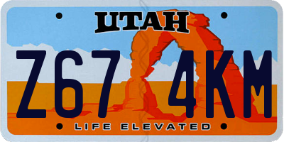 UT license plate Z674KM