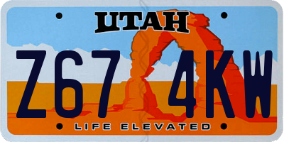 UT license plate Z674KW