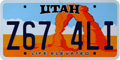 UT license plate Z674LI
