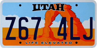 UT license plate Z674LJ