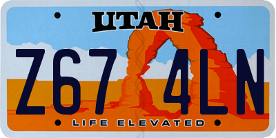 UT license plate Z674LN