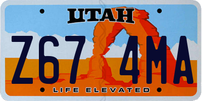 UT license plate Z674MA