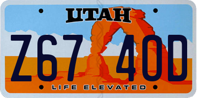 UT license plate Z674OD