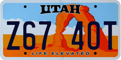 UT license plate Z674OT
