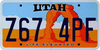 UT license plate Z674PF