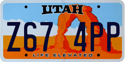 UT license plate Z674PP