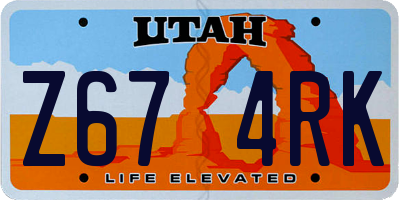 UT license plate Z674RK