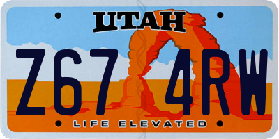 UT license plate Z674RW