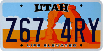 UT license plate Z674RY