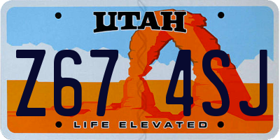 UT license plate Z674SJ