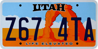 UT license plate Z674TA
