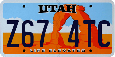 UT license plate Z674TC