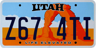 UT license plate Z674TI