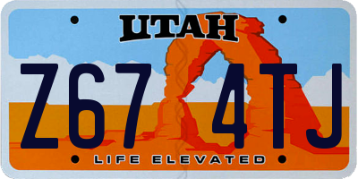 UT license plate Z674TJ