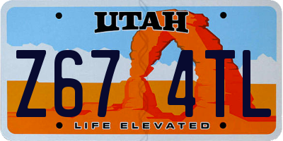 UT license plate Z674TL