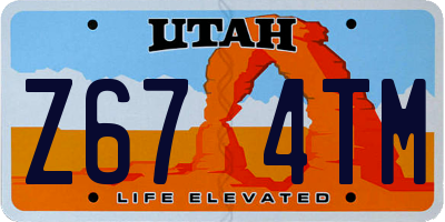 UT license plate Z674TM