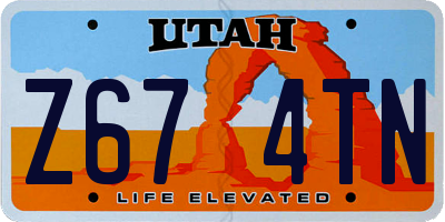 UT license plate Z674TN