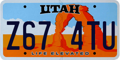 UT license plate Z674TU