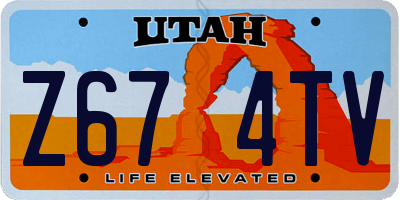 UT license plate Z674TV