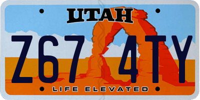 UT license plate Z674TY