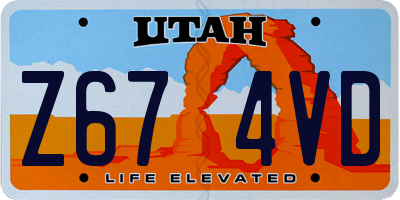 UT license plate Z674VD