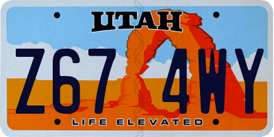 UT license plate Z674WY