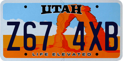 UT license plate Z674XB