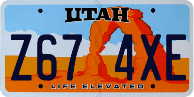 UT license plate Z674XE