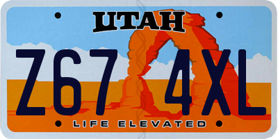 UT license plate Z674XL