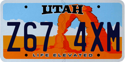 UT license plate Z674XM
