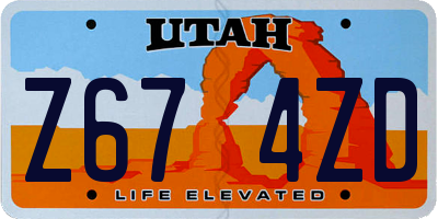UT license plate Z674ZD