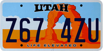 UT license plate Z674ZU