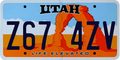 UT license plate Z674ZV