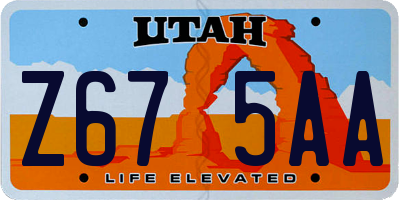 UT license plate Z675AA