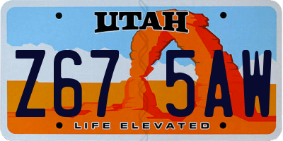 UT license plate Z675AW