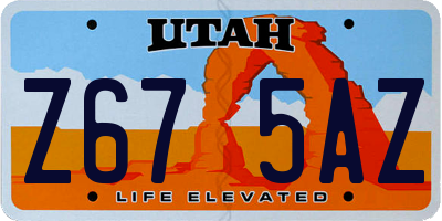 UT license plate Z675AZ