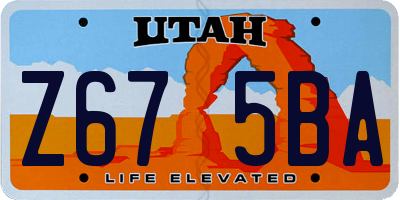 UT license plate Z675BA