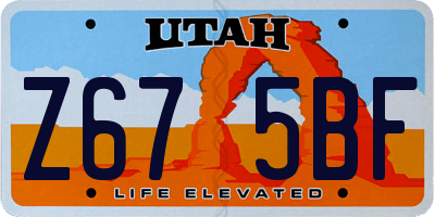 UT license plate Z675BF