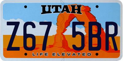 UT license plate Z675BR