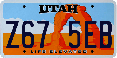 UT license plate Z675EB