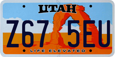 UT license plate Z675EU