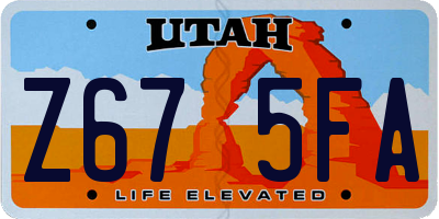 UT license plate Z675FA