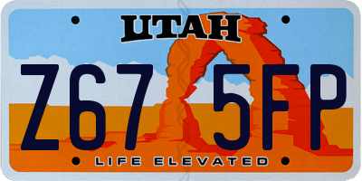 UT license plate Z675FP