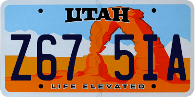 UT license plate Z675IA