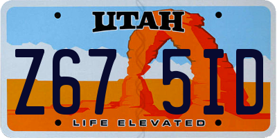 UT license plate Z675ID