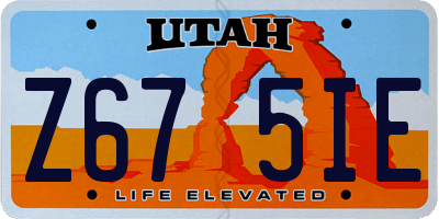UT license plate Z675IE