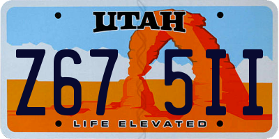 UT license plate Z675II