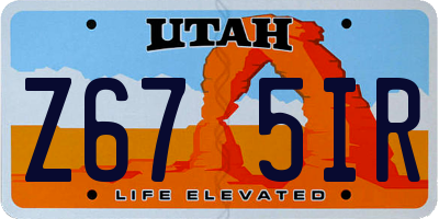 UT license plate Z675IR